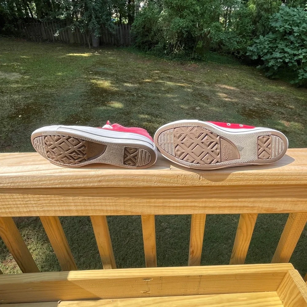 Converse Red Low-Top Canvas Sneakers - Picture 13 of 14